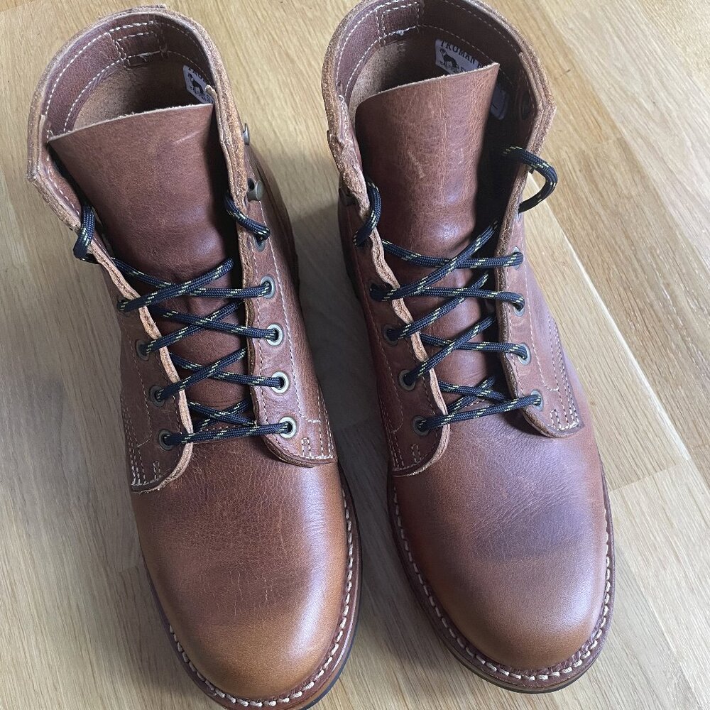 Truman Boots in British Tan Grizzly Plain Toe - 8.5D